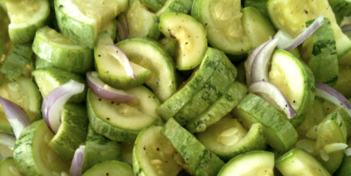 Salade fraîche de courgettes