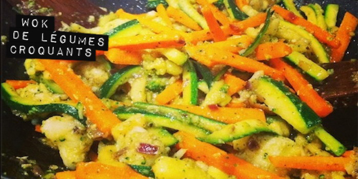 Wok de légumes croquants